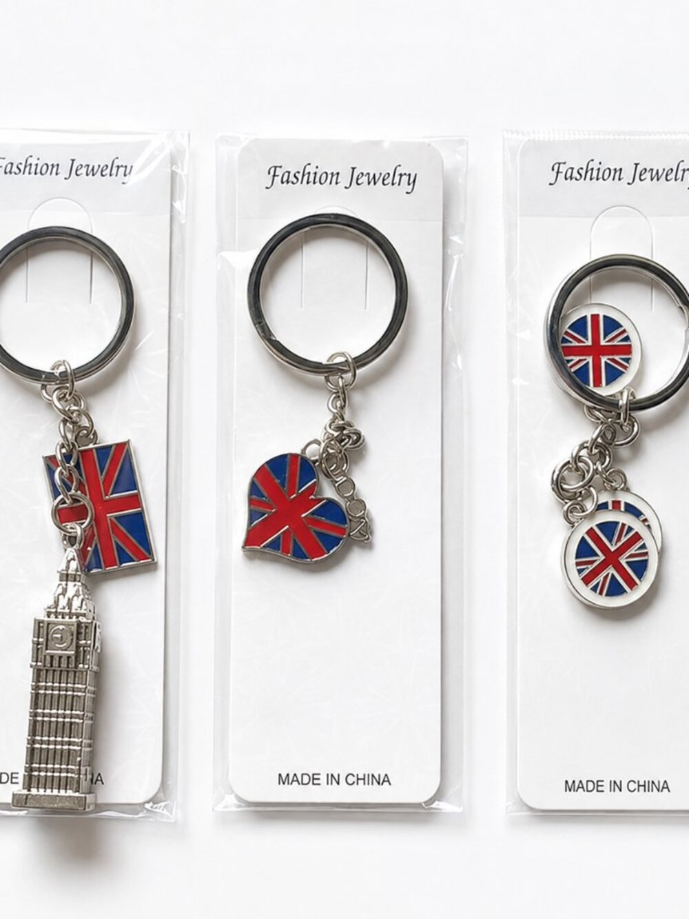NWT Union Jack British Flag Enamel Keychain UK London Key Ring